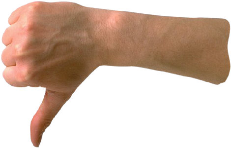 Mr. Hand says, "Thumbs down on that response!"